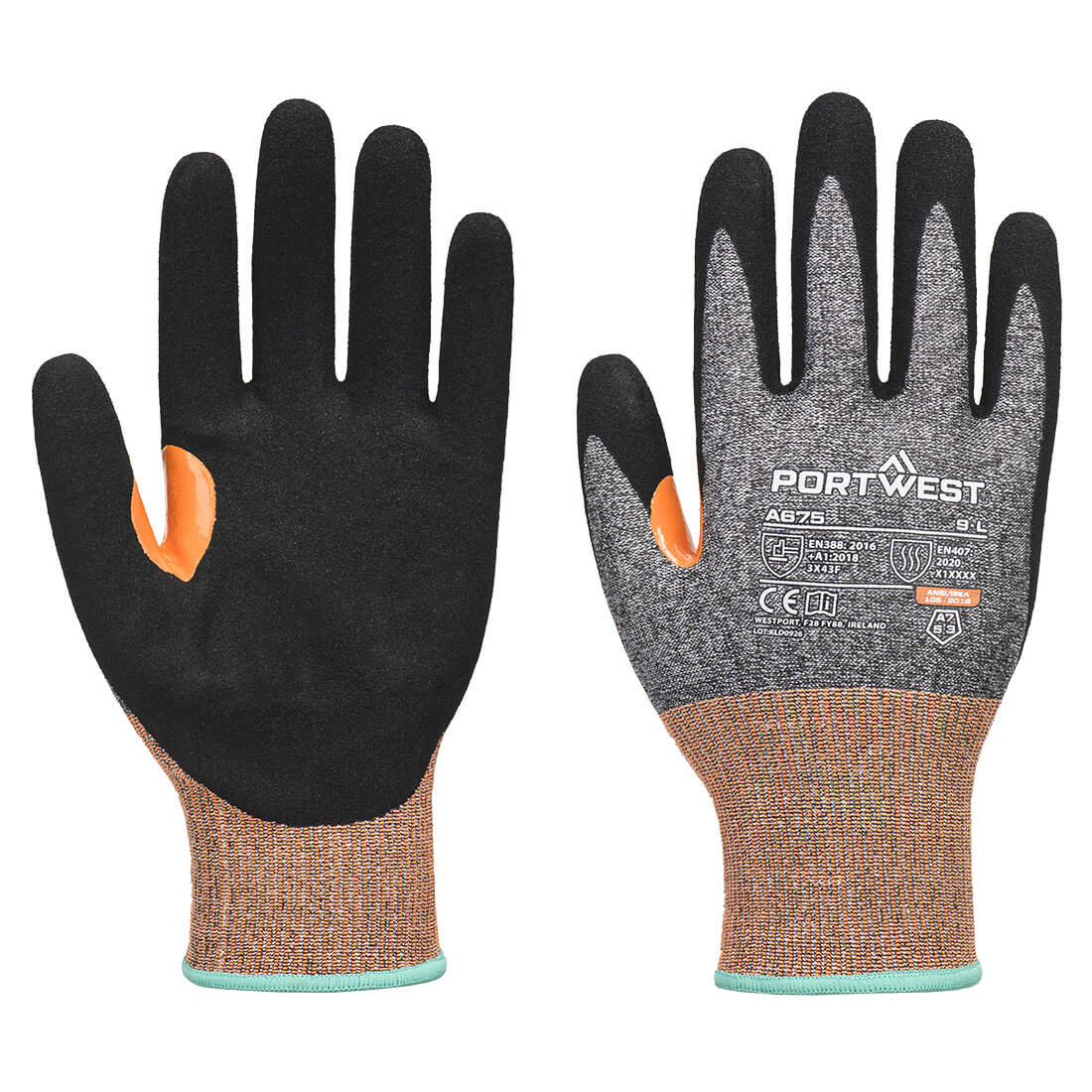 A675 - CS Cut G18 Nitrile Sandy Glove A7
