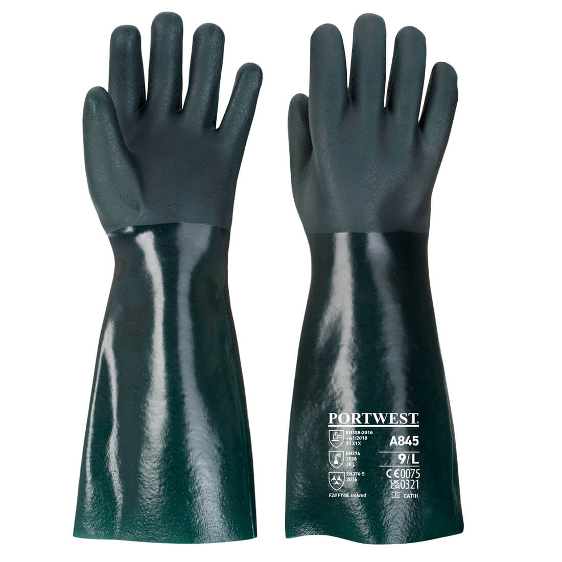 A845 - Rukavice PVC dvojzložkové 45cm