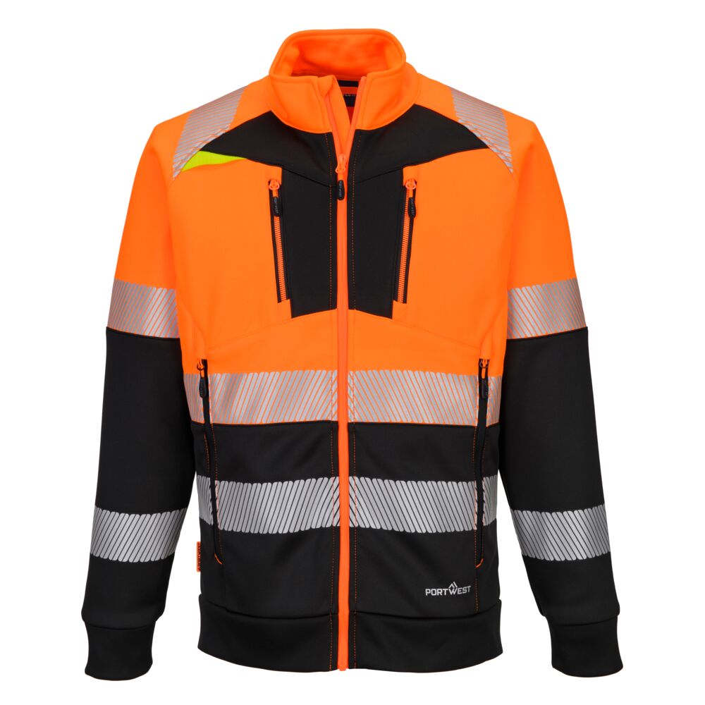 DX490 - Mikina so zipsom a lievikovým krkom DX4 Hi-Vis Class 1