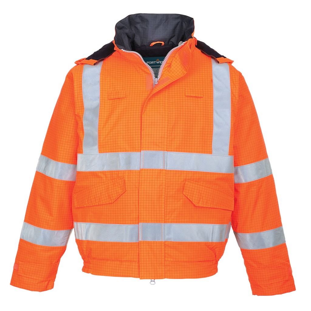 S773 - Nehorľavá antistatická vetrovka Bizflame Rain Hi-Vis