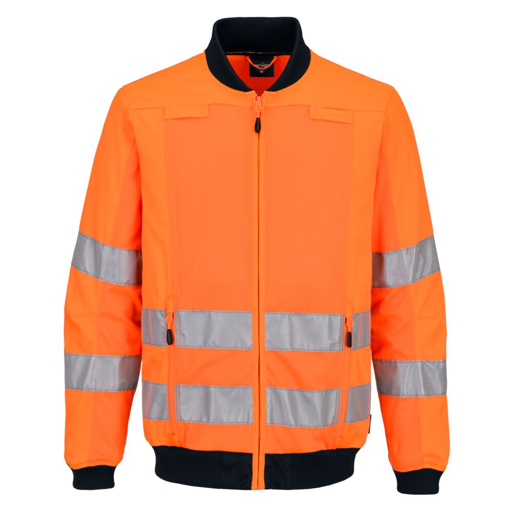 T164 - Pracovná Hi-Vis bunda so sieťovanými panelmi